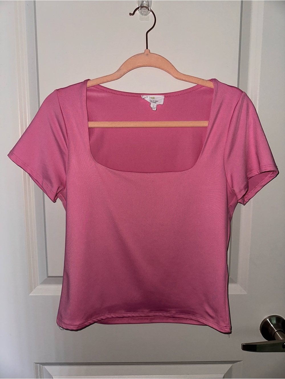 Women's Square-Neck Bubblegum Pink Top